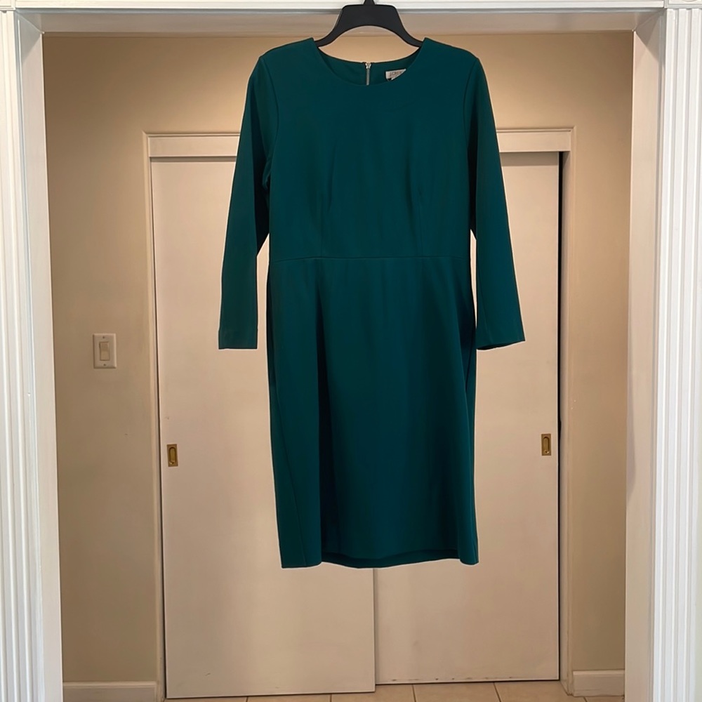 J. Crew quarter length green dress